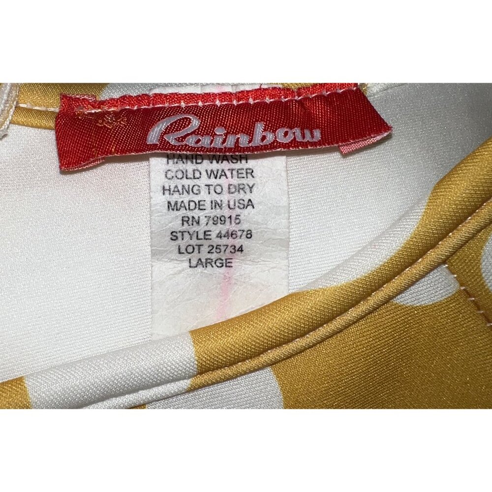 Vintage-Style Yellow & White Polka Dot Skirt - Rainbow Brand L Made In USA - Picture 3 of 3